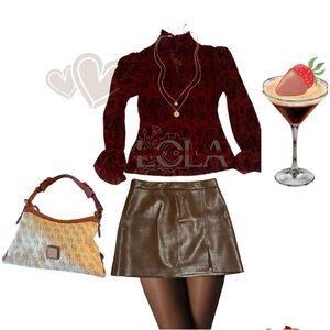 Vintage Dooney & Bourke Cream Monogram shoulder Purse